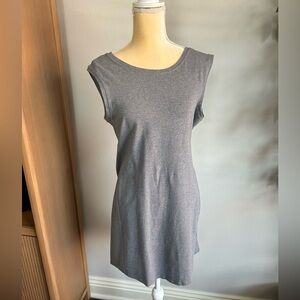 NEW Eileen Fisher Simple Sleeveless Gray Shift Dress Sz M Organic Cotton